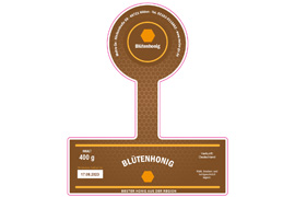 Siegeletikett Honigwaben braun 150-125