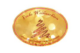 Ovales Etikett Goldglitzerbaum 055-038,5