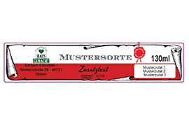 Eckiges Etikett traditionell weiß mit Farbe 120-026