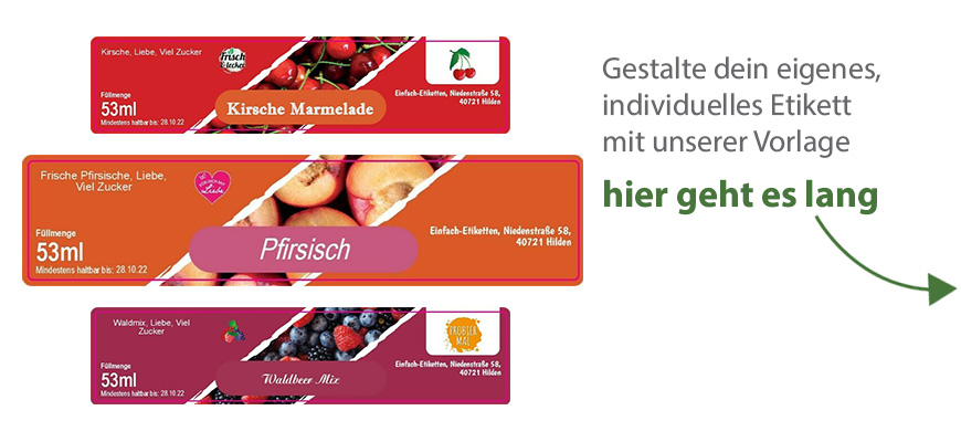 Eckiges Etikett Marmelade diagonal 120-026 mit/ohne Logo