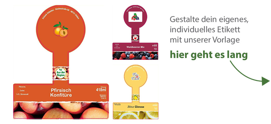 Siegeletikett Marmelade gerade 150-125 mit/ohne Logo