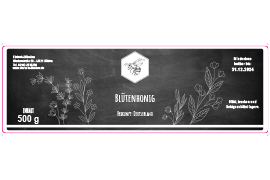 Eckiges Etikett Honig Kreidetafel 140-046
