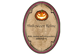 Ovales Etikett Halloween 055-038,5 hochkant