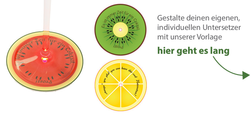 LED-Untersetzer Kreis 'Obstscheibe'