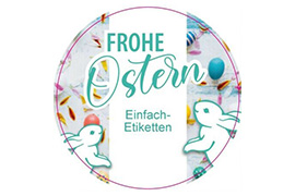 Rundes Etikett Osterbild 70mm