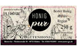 Eckiges Etikett Honig Büttenpapier 080-040