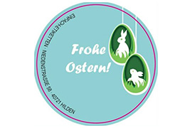 Rundes Etikett zwei Eier 50mm