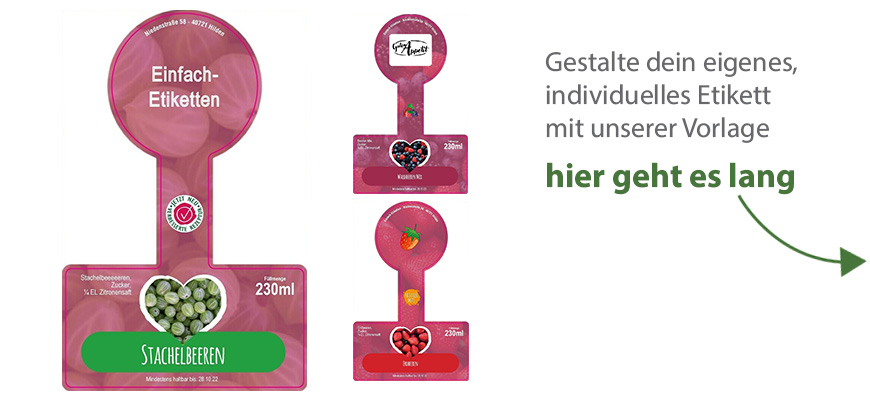Siegeletikett Marmelade Herz 126-080 mit/ohne Logo