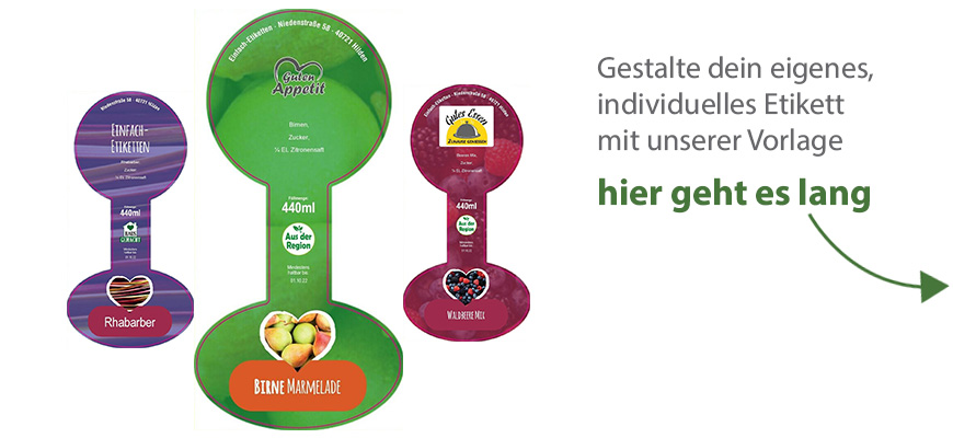 Siegeletikett Marmelade Herz 164-080 mit/ohne Logo