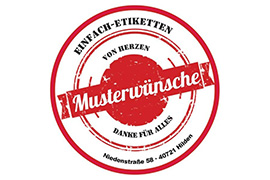 Rundes Etikett Stempel vierzeilig 70mm