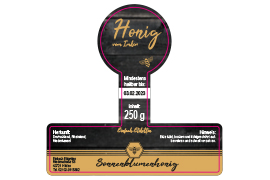 Mini-Siegeletikett Wabe Honig dunkles Holz 080-078