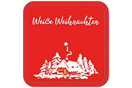 LED-Untersetzer Quadrat 'Weihnachtsdorf'