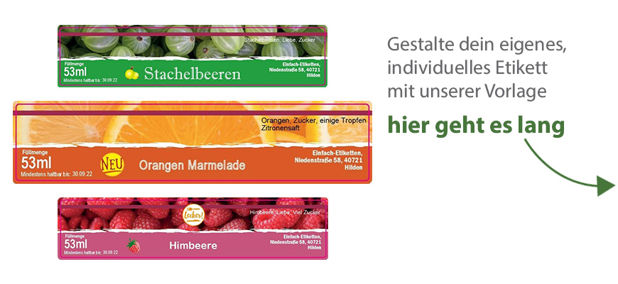 Eckiges Etikett Marmelade gerade 120-026 mit/ohne Logo