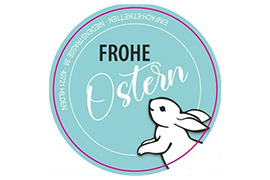 Rundes Etikett Frohe Ostern 50mm