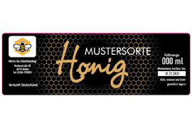 Eckiges Etikett Honig edel mit Gold 140-046