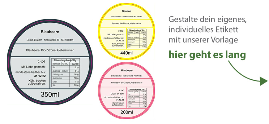 Rundes Etikett Boden Nährwerttabelle 70mm