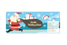 Eckiges Etikett Weihnachtsmann 185-073
