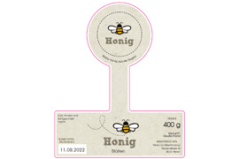Siegeletikett Honig Comicbiene 150-125