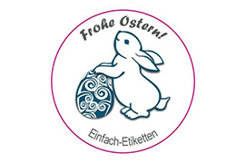Rundes Etikett kleiner Osterhase 50mm
