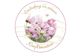 Rundes Etikett goldene Fische 70mm