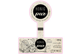 Siegeletikett Honig Büttenpapier 150-125