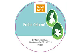 Rundes Etikett zwei Eier mit Logo 70mm