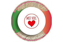 Rundes Etikett landestypisch 50mm mit/ohne Logo