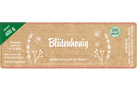 Eckiges Etikett Honig Packpapier 140-046