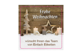 Eckiges Etikett Kerzen im Schnee 034-034