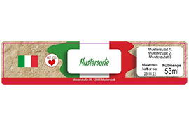 Eckiges Etikett landestypisch 120-026