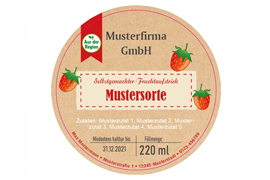 Rundes Etikett Früchtezeit 70mm mit/ohne Logo