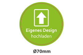 Rundes Etikett 70mm eigenes Design