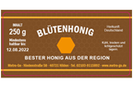 Eckiges Etikett Honigwaben braun 080-040