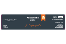 Eckiges Etikett Hintergrundfarbe 160-035 mit/ohne Logo