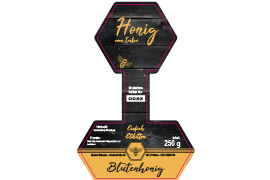 Siegeletikett Wabe Honig dunkles Holz 127-082