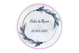 LED-Untersetzer Kreis 'Blauer floraler Kranz'