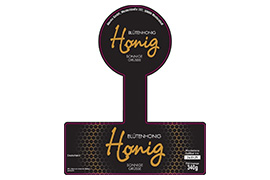 Siegeletikett Honig edel mit Gold 150-125