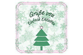 LED-Untersetzer Quadrat 'Schneeflocke Tanne'
