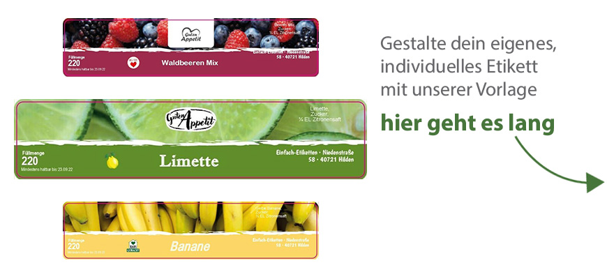 Eckiges Etikett Marmelade gerade 160-035 mit/ohne Logo