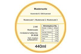 Rundes Etikett Boden Nährwerttabelle 70mm