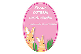 Ovales Etikett Hase im Gras 055-038,5