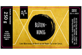Eckiges Etikett Honig Pergament 080-040