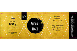 Eckiges Etikett Honig Pergament 140-046