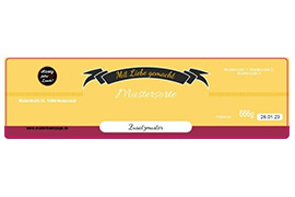 Eckiges Etikett Banner kleiner Farbbalken 180-050