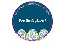 Rundes Etikett bunte Ostereier 50mm