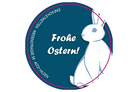 Rundes Etikett großer Osterhase 50mm