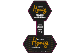 Siegeletikett Wabe Honig edel mit Gold 127-082