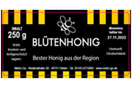 Eckiges Etikett Honigstreifen 080-040