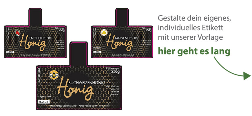 Siegeletikett Honig edel mit Gold 080-063