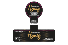 Mini-Siegeletikett Honig edel mit Gold 080-078